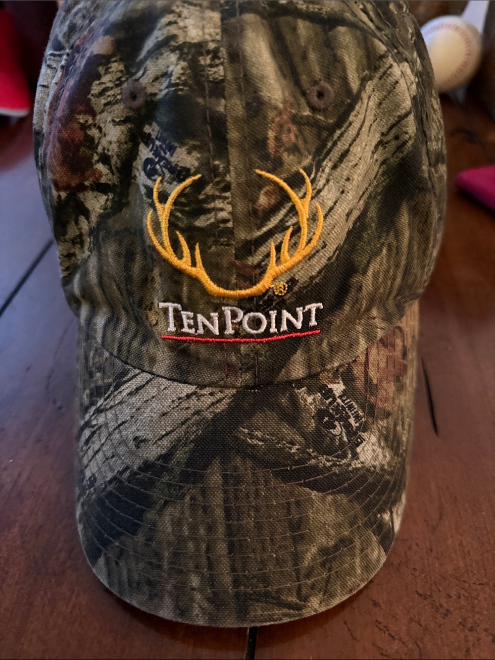Camo Baseball Cap with Gold Antler Logo